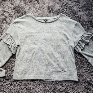 Express lightweight sweater with ruffle sleeves